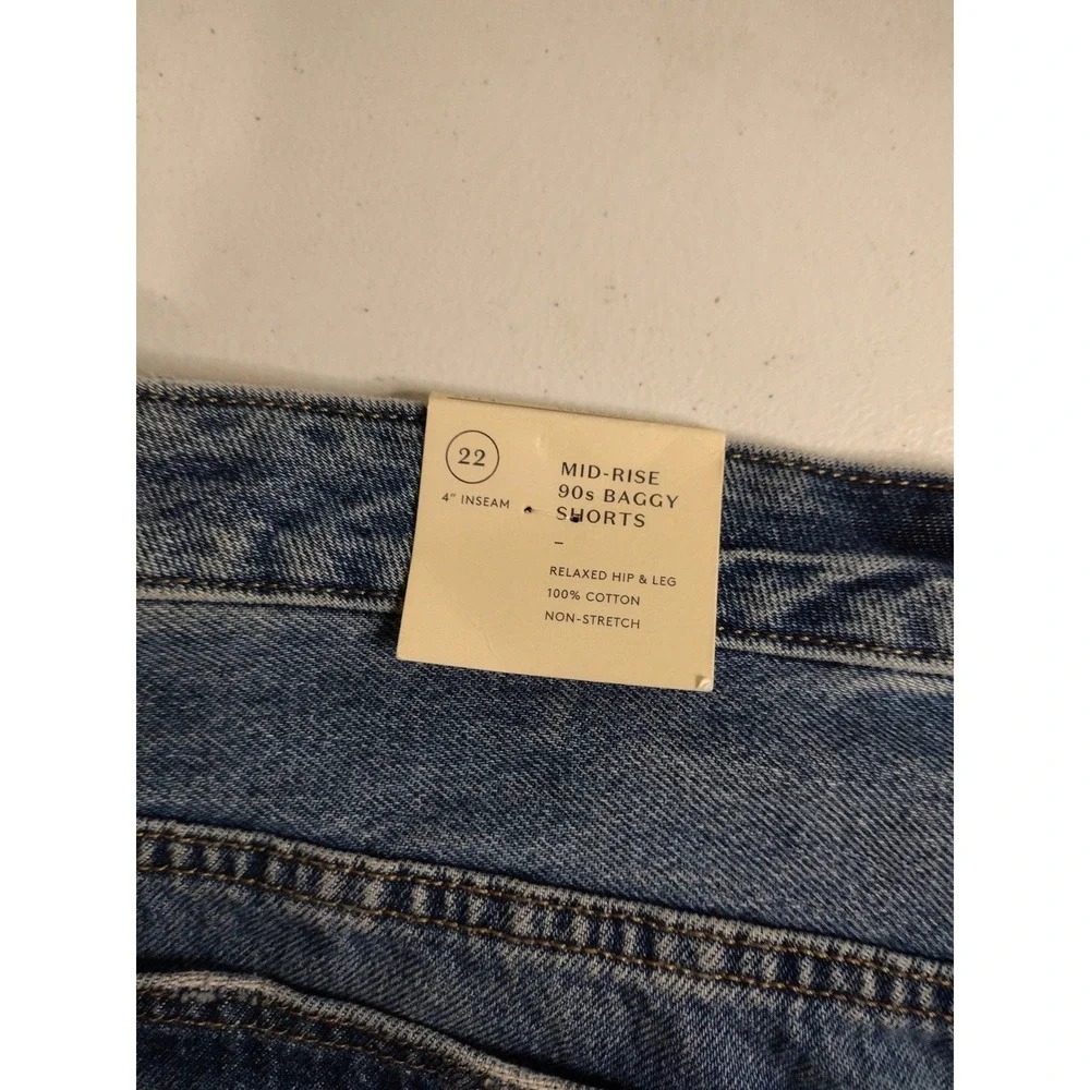 Universal Thread‎ Womens 22 Mid Rise 90s Baggy Denim Shorts Blue Cotton